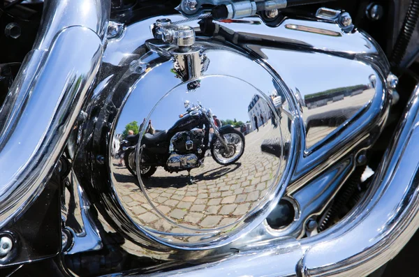 Reflection of sport bike — Stock Photo, Image