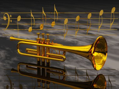 Golden trumpet clipart