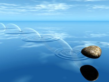 Stone on water clipart