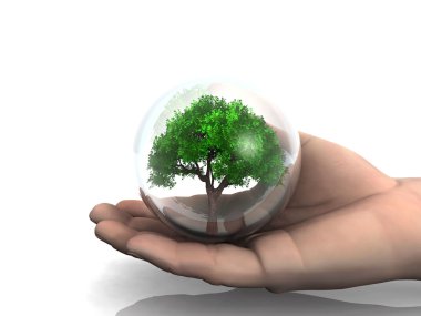 Tree in a bubble clipart