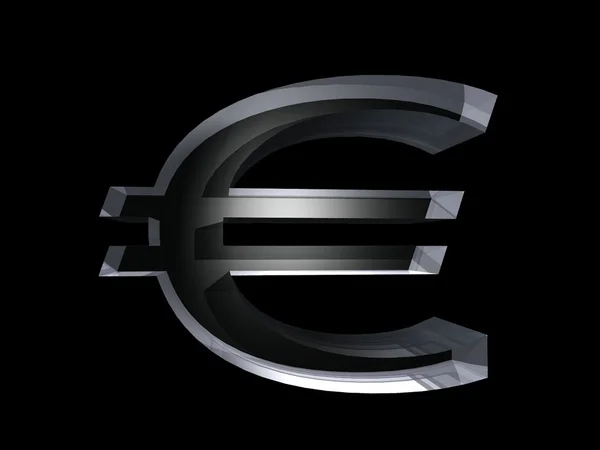 3d euro sinal no preto — Fotografia de Stock