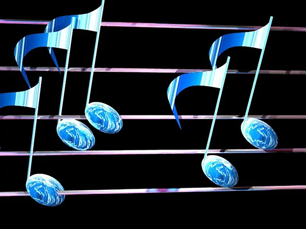 Ilustração das notas musicais — Fotografia de Stock