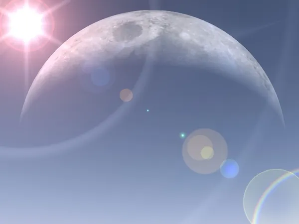 Небо с планетой и звездами — стоковое фото