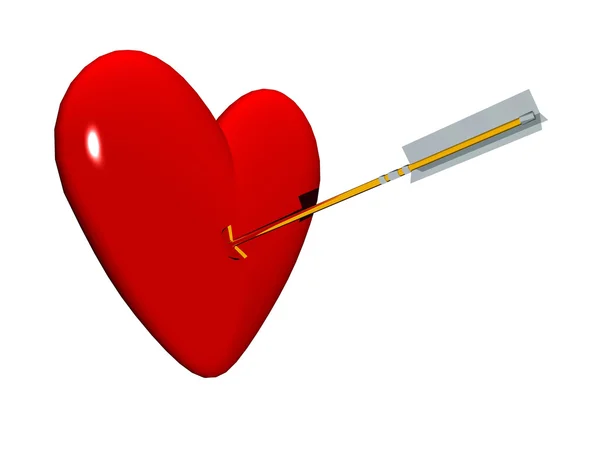 Corazón atravesado por una flecha —  Fotos de Stock