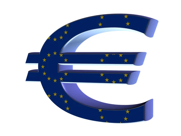 3D знак євро на чорному — стокове фото
