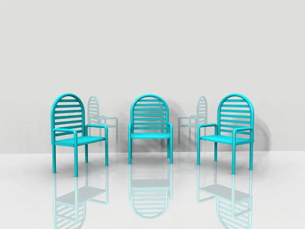 Μπλε καρέκλες — Φωτογραφία Αρχείου