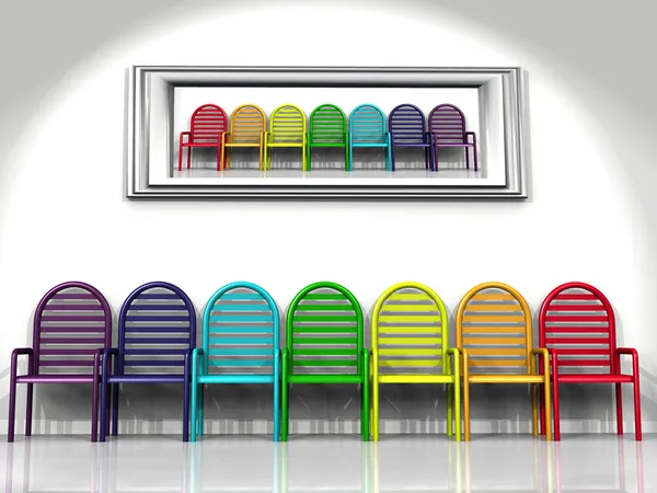 Πολλές καρέκλες χρώμα — Φωτογραφία Αρχείου