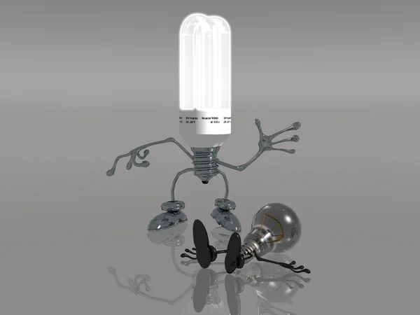 Alive energy saving light bulb — Stock Photo, Image