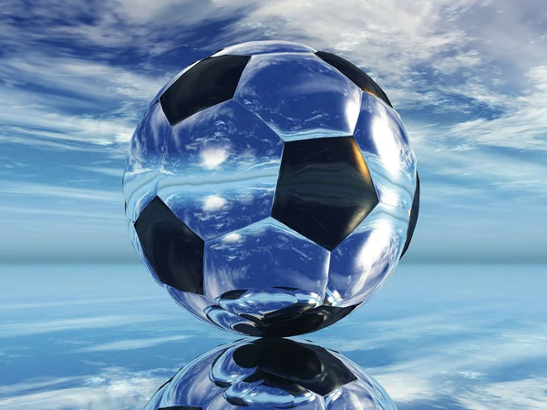 Gökyüzünde futbol topları. — Stok fotoğraf