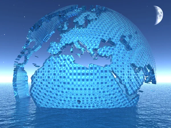 Jorden planet på vatten — Stockfoto
