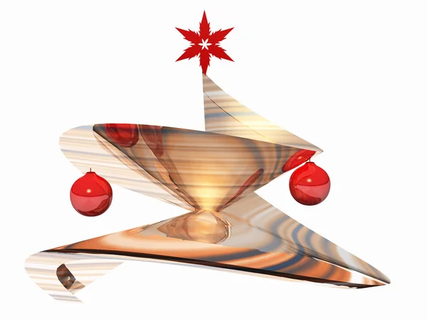 ゴールドの抽象的なクリスマス ツリー — ストック写真