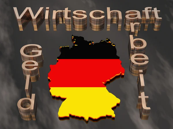 3D-karta av Tyskland — Stockfoto