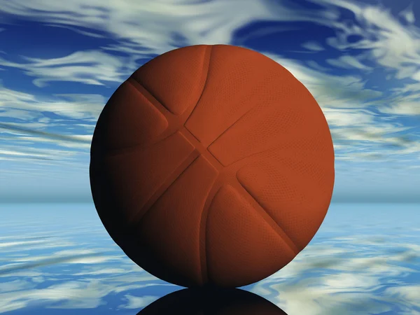 3d reso pallone da basket — Foto Stock
