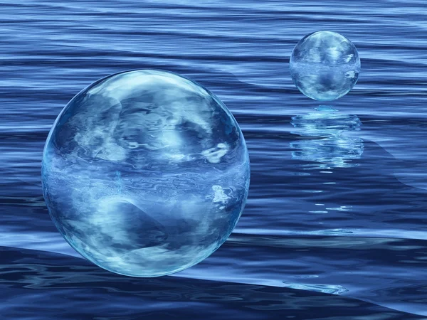 Abstract bubble on water — Stock Photo, Image