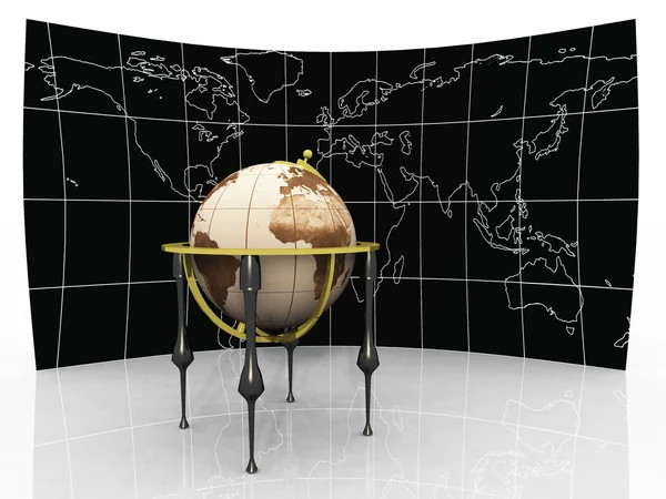 Древний земной шар на карте — стоковое фото