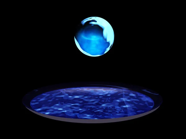 Fond abstrait bleu avec bulle — Photo