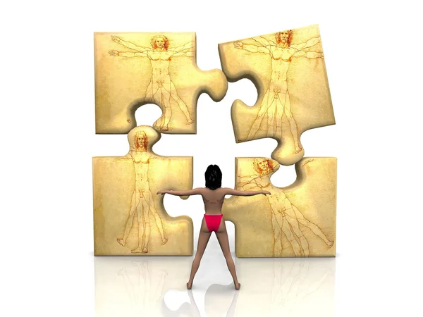 stock image Woman with a puzzle