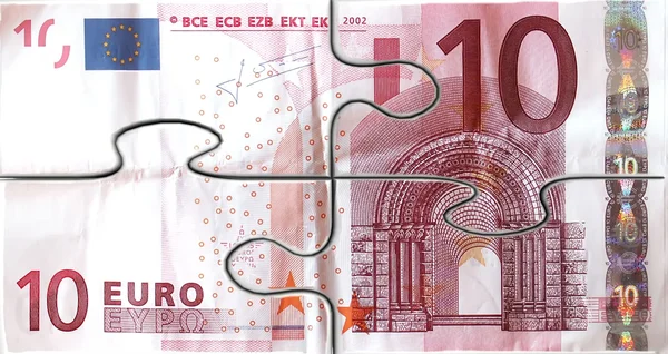 3d puzzle of euro — Stock Photo, Image
