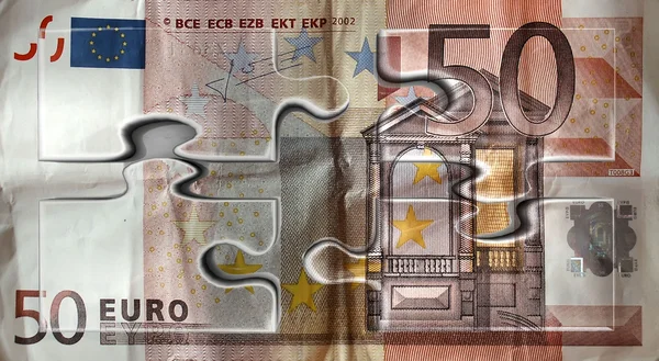 3d puzzle of euro — Stock Photo, Image