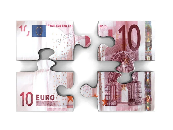 3D-puzzel van euro — Stockfoto