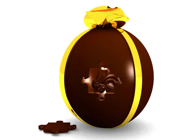 Quebra-cabeça ovo chocolate Páscoa — Fotografia de Stock