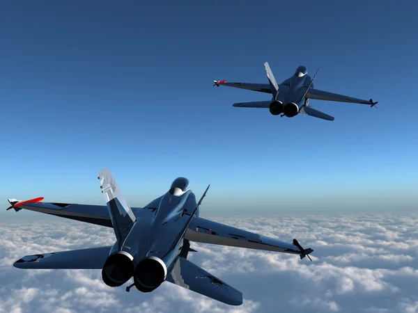 Dois bombardeiros no céu azul — Fotografia de Stock