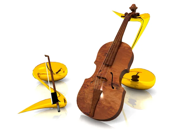 Violin with notes — Stock Photo, Image