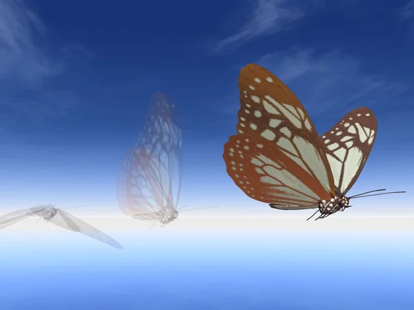 Motyl na niebieskim tle — Zdjęcie stockowe