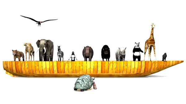 Noahs Arche mit Tieren — Stockfoto