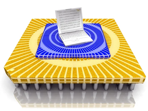 Microprocessador portátil 3D — Fotografia de Stock
