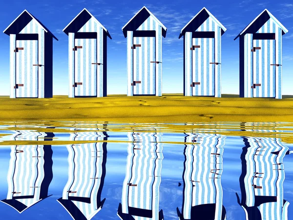 Dressing rooms near a beach — Stock Photo, Image
