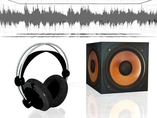 Fejhallgató-val audio hangszóró. — Stock Fotó