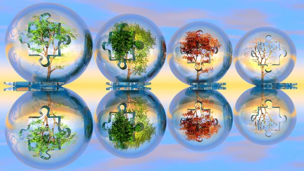 Bubble with trees — Stock Photo, Image