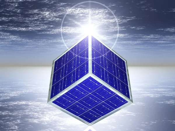 Solarzellen im Würfel — Stockfoto