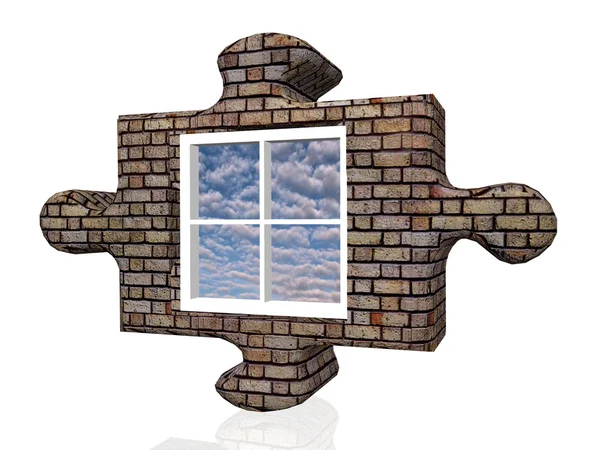 Puzzle window — Stock Photo, Image