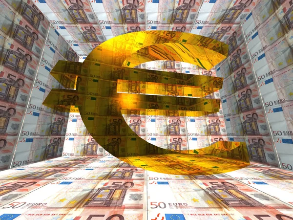 Arany eurójelet — Stock Fotó