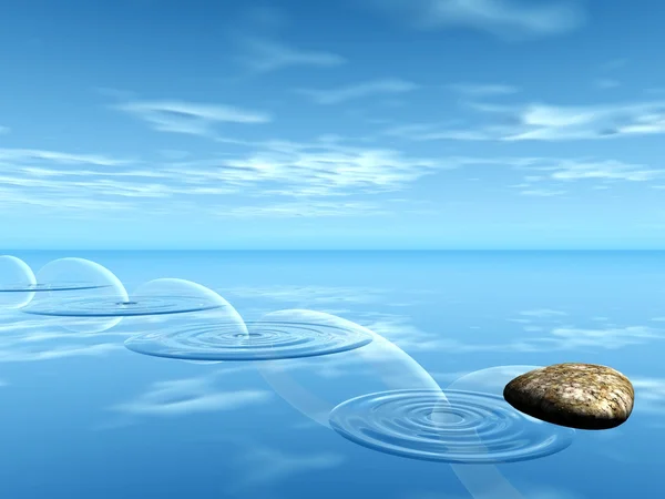 물에 돌 — 스톡 사진