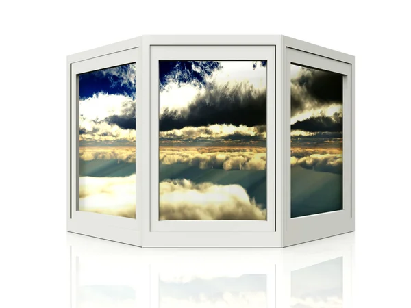 3D okno — Zdjęcie stockowe