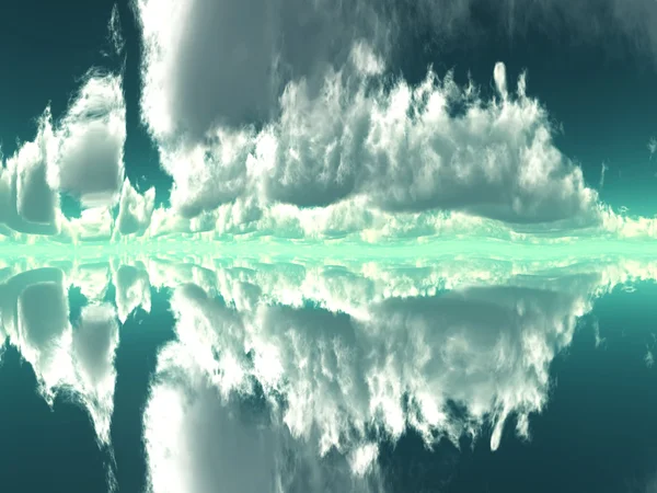 Блакитне небо, що відбивається у воді — стокове фото