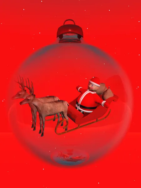 Санта-Клаус на за саней — стокове фото