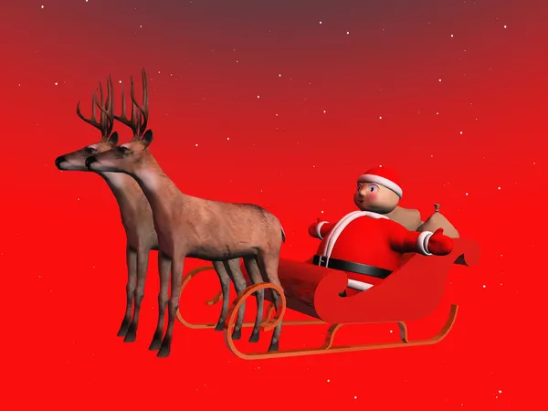 Babbo Natale in slitta — Foto Stock