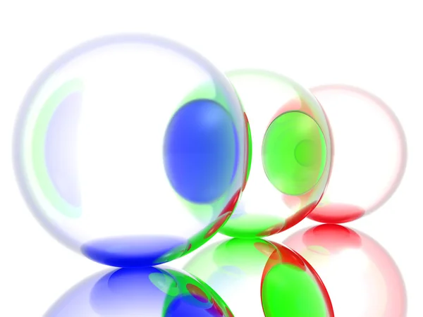 Три цветных шара — стоковое фото