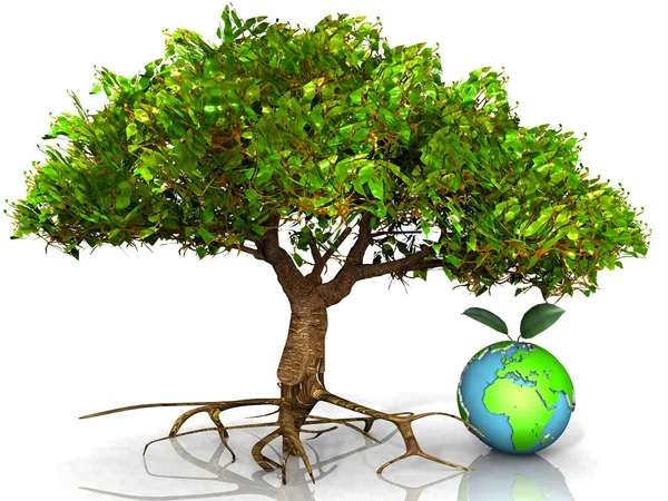 Tree and the planet — Stock Photo, Image