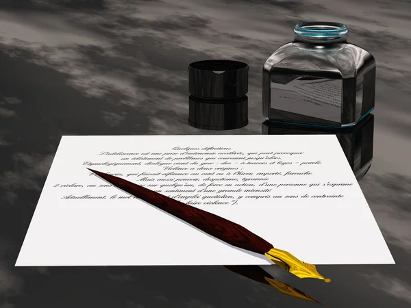 Sujeitos para escrever caneta e tinta de metal — Fotografia de Stock