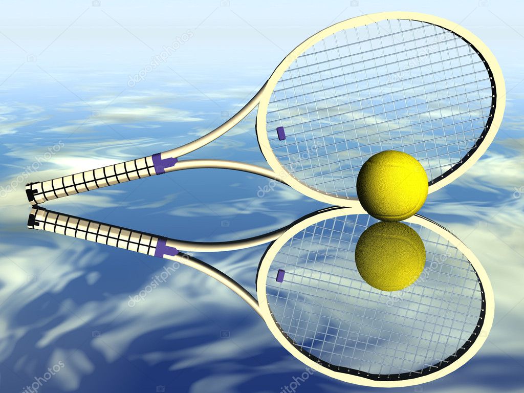 Tennis racket with ball — Stock Photo © njaj #6594276