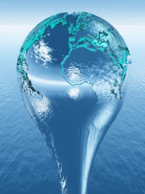 The earth in the water drop clipart