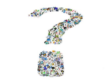 Question mark in pictures clipart