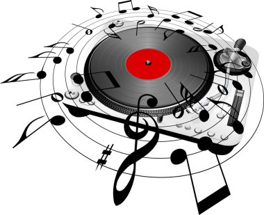 Turntable and Vinyl clipart