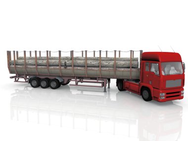 Truck with timber clipart