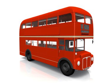 A red traditional London bus clipart